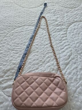 Quilted Pink Chain Strap Crossbody Bag - Unbranded